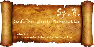 Székelyhidi Nikoletta névjegykártya