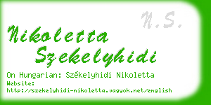 nikoletta szekelyhidi business card