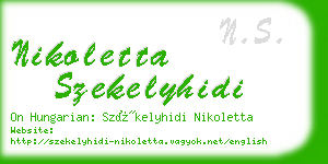 nikoletta szekelyhidi business card